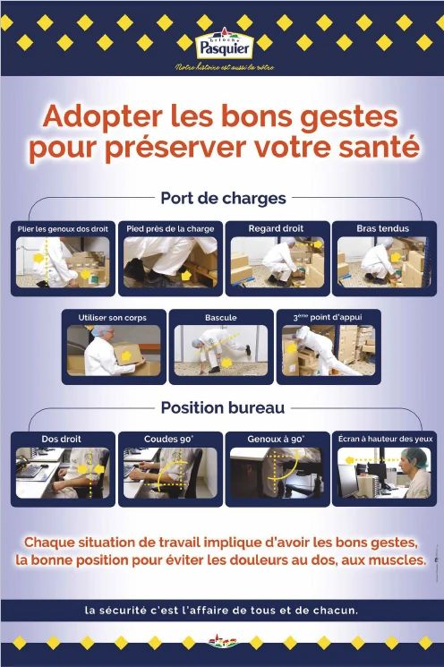 Support de formation sécurité sur le port de charges et les gestes et postures